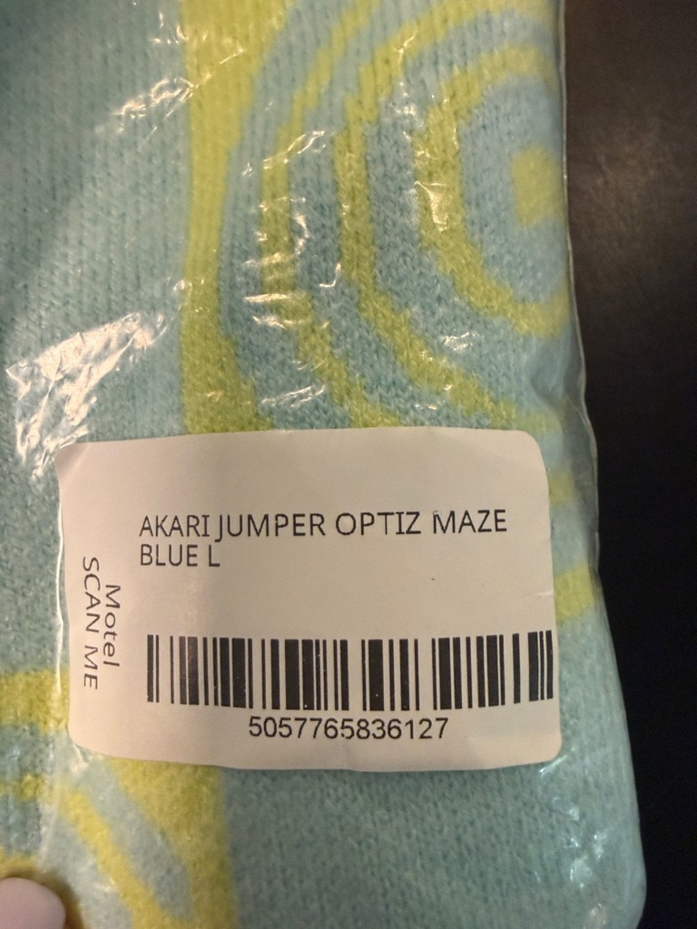 Motel Rocks Akari Jumper/crewneck In Optiz Maze Blue NWT SIZE L - Picture 7 of 7